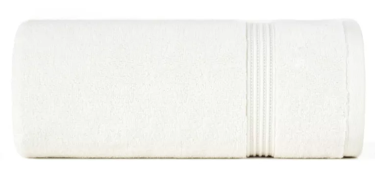 Ręcznik do rąk 30x50 cm bawełniany kolor kremowy 0 twist zdobiony paseczkami 550 g/m2 MOLLY Eurofirany
