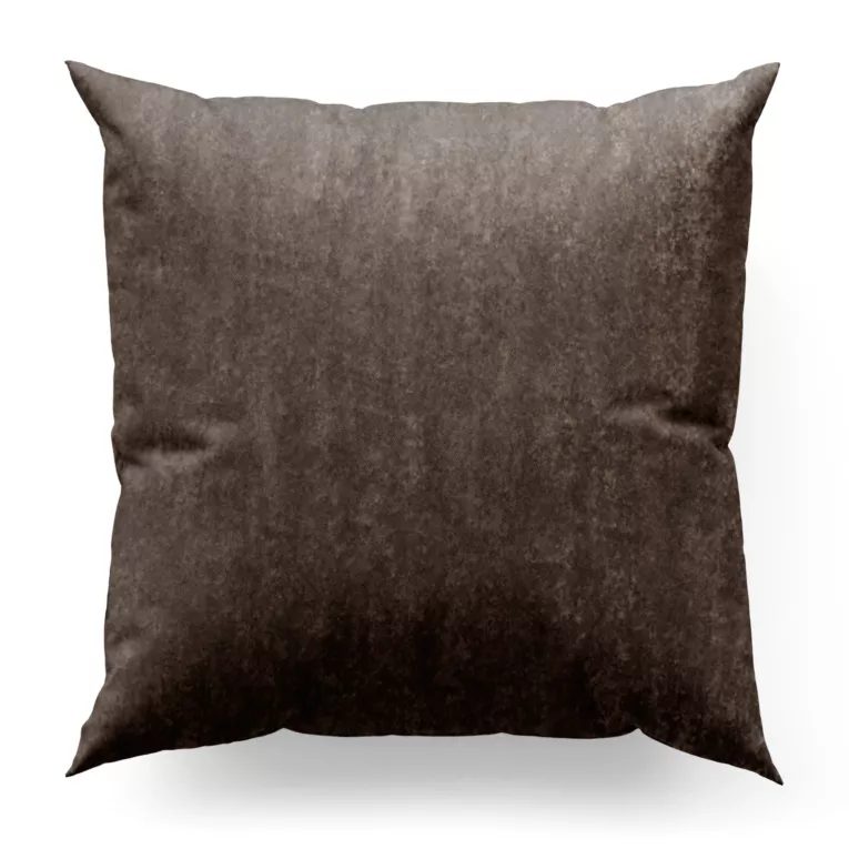 Poszewka szyta jasnobrązowa z miękkiej tkaniny welwetowej z efektem kreszowania