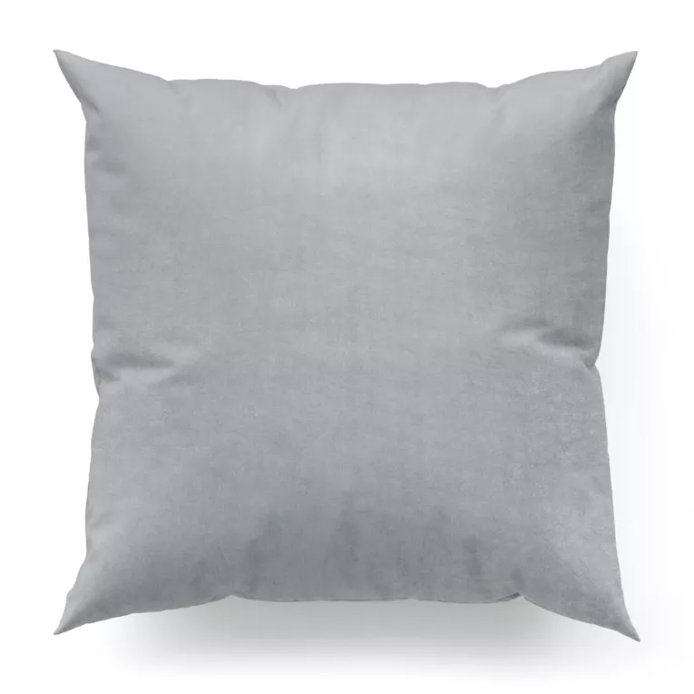 Poszewka szyta ITALIA srebrna z tkaniny welwetowej o delikatnym połysku