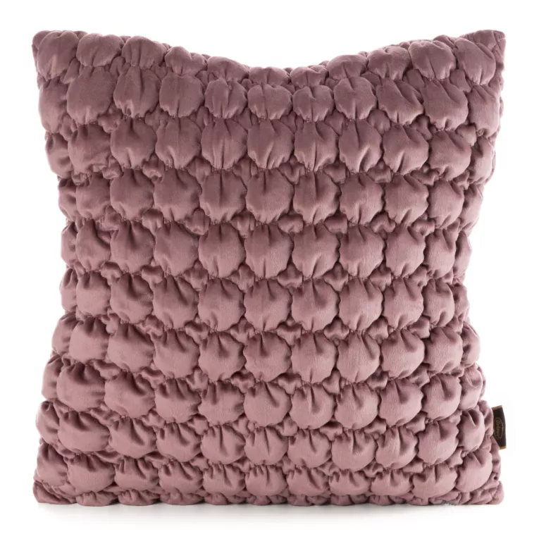 Poszewka na poduszkę 45x45 cm welwetowa zdobiona wzorem 3D pudrowa VELVET 193 EUROFIRANY PREMIUM