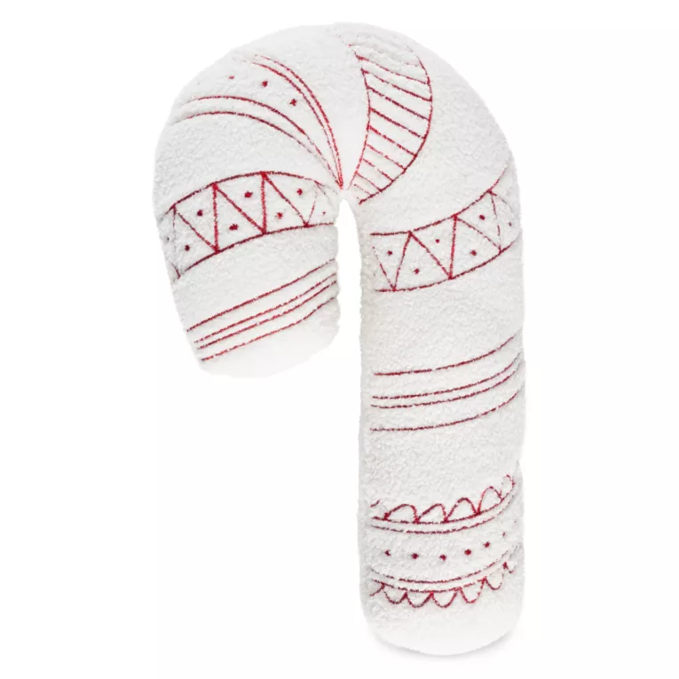 Poduszka świąteczna laska cukrowa 27x46 cm z tkaniny typu bukla biało, czerwona  Eurofirany