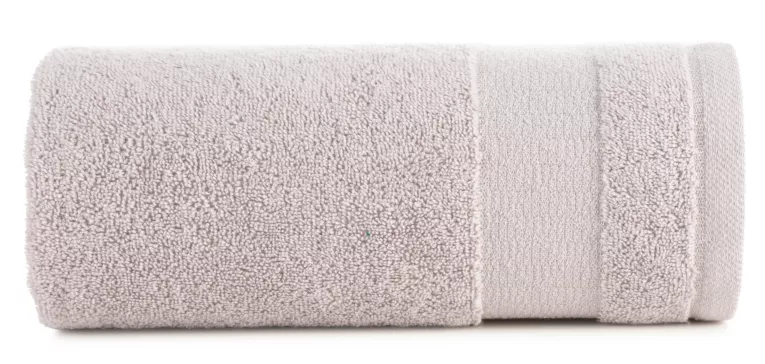 Ręcznik do rąk 30x50 cm bawełniany kolor pudrowy róż z ozdobną bordiurą 500 g/m2 NESSY Eurofirany