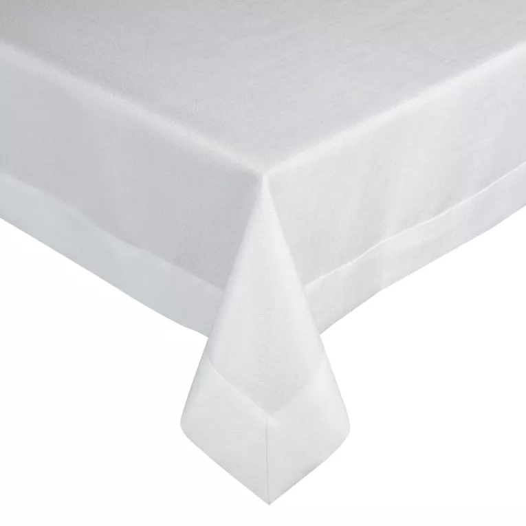 ANABEL BIAŁY ELEGANCKI OBRUS Z SZEROKĄ LISTWĄ 140x180 cm EUROFIRANY