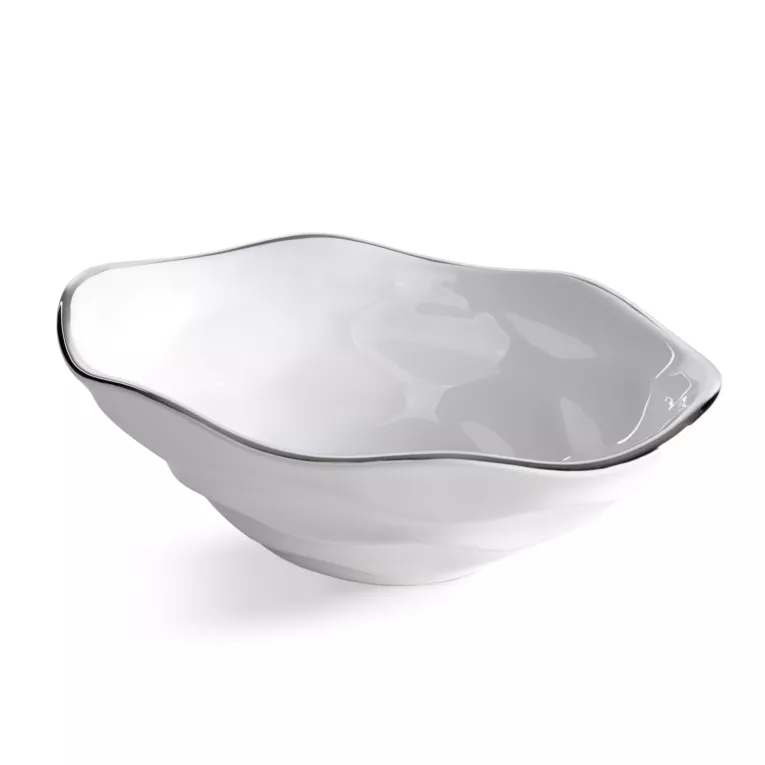 Misa dekoracyjna biało, srebrna 25x16x8 cm BONI Eurofirany