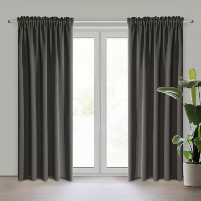 Zasłona BLACKOUT z gładkiej matowej tkaniny zaciemniającej  Eurofirany