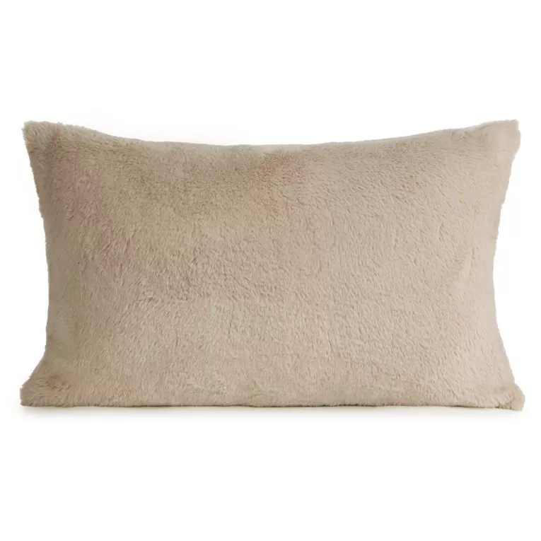 Poszewka na poduszkę 30x50 cm czarna z miękkiej futrzanej tkaniny NINA Eurofirany