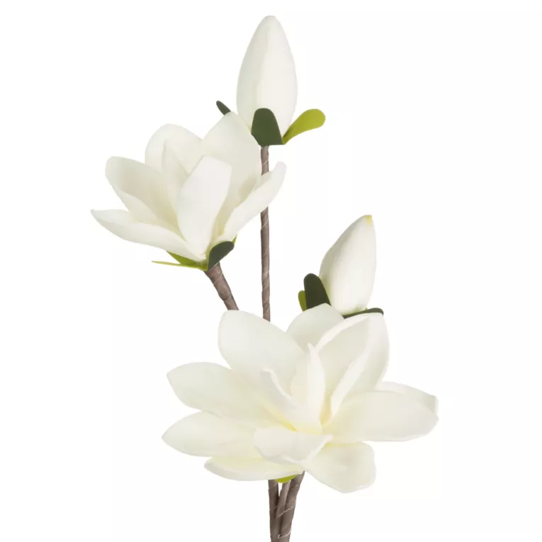 Magnolia gałązka dekoracyjna kremowe sztuczne kwiaty z pianki 59 cm Eurofirany