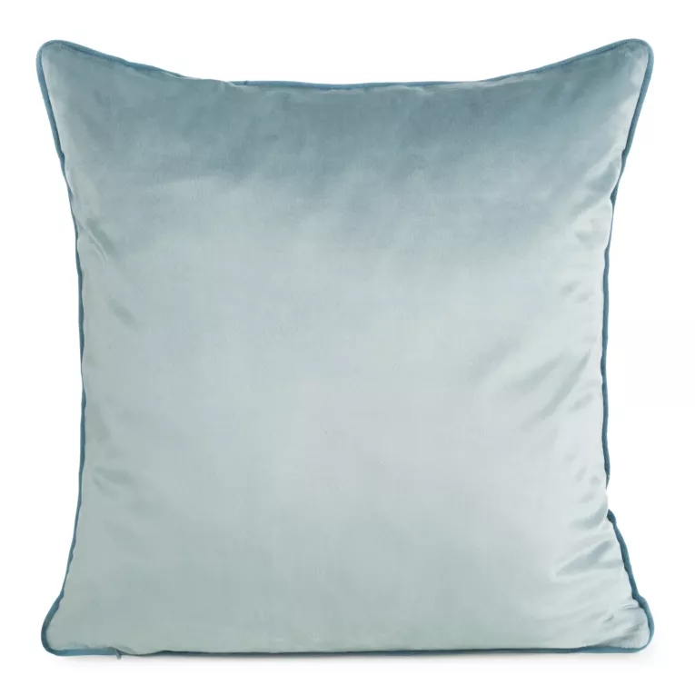 Poszewka na poduszkę 45x45 cm welwetowa o delikatnym połysku z ozdobną lamówką morska GAJA 2 Eurofirany