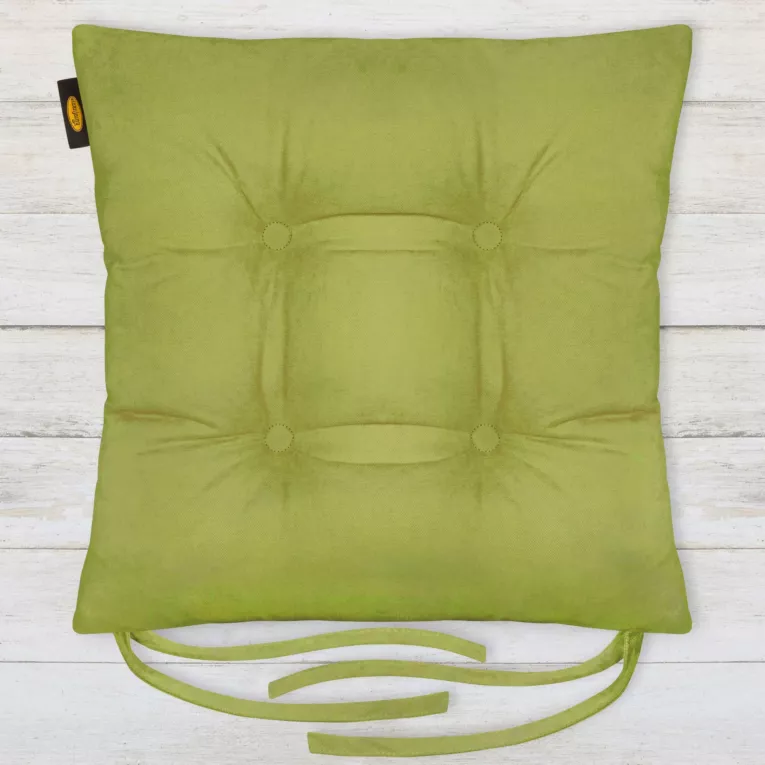 Poduszka na krzesło dwustronna 40 x 40 x 8 cm welurowa jasnozielona ADORE Eurofirany