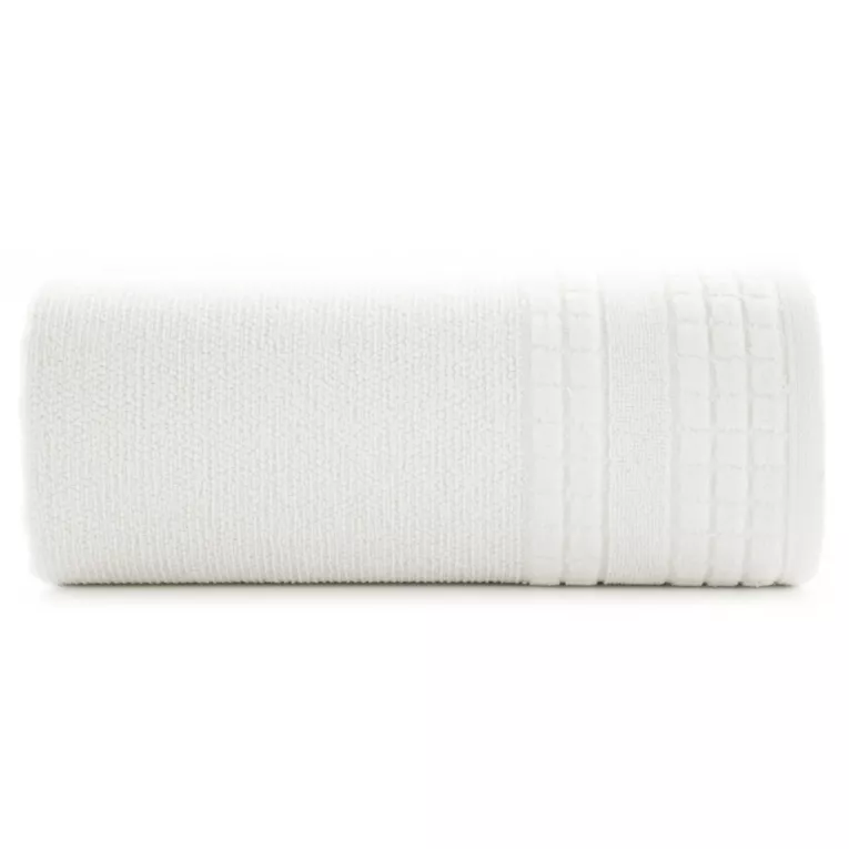 Ręcznik kąpielowy 70x140 cm bawełniany kolor biały z welwetową bordiurą 500 g/m2 CUBA Eurofirany
