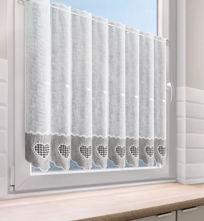 Tkanina firanowa zazdrostka zdobiona haftem Eurofirany