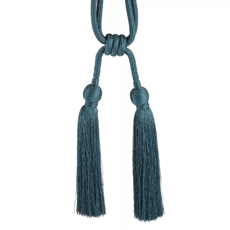 Upinacz do zasłon i firan turkusowy TERESA sznur z chwostem 50 cm Eurofirany