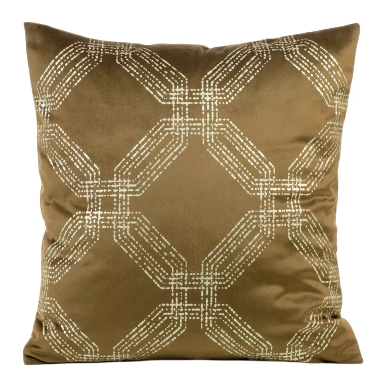 Poszewka na poduszkę 45x45 cm welwetowa z błyszczącym nadrukiem miodowa BLINK 30 Eurofirany