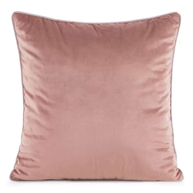 Poszewka na poduszkę 60x60 cm welwetowa o delikatnym połysku z ozdobną lamówką ciemnoróżowa GAJA 2 Eurofirany
