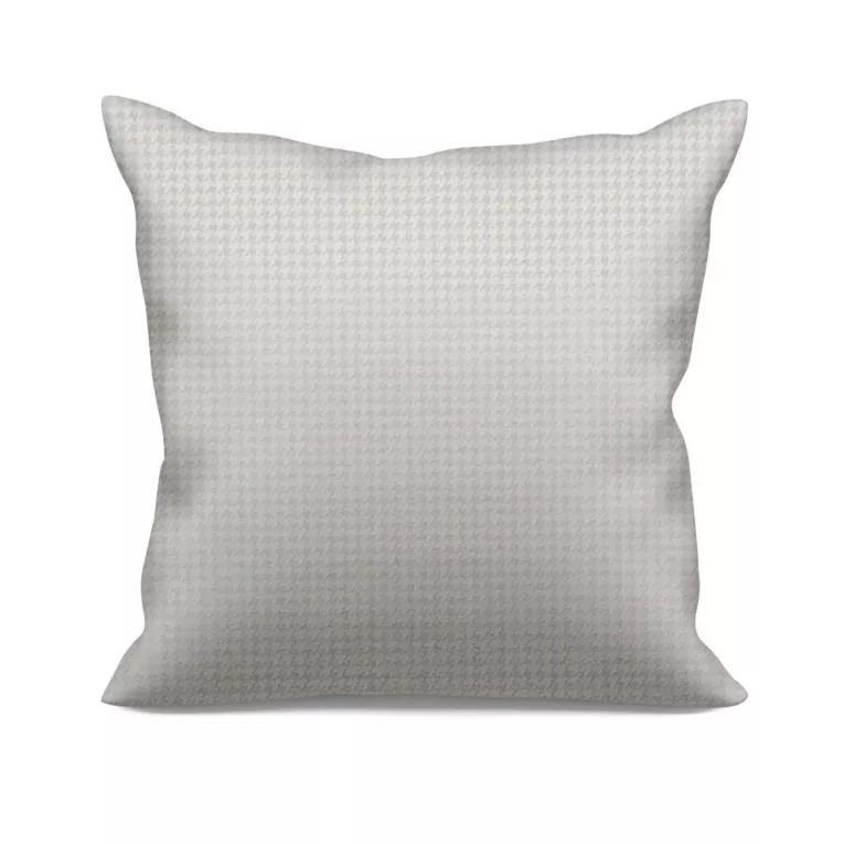 Poszewka szyta kremowa tkanina welwetowa z błyszczącym, metalicznym nadrukiem drobnej pepitki