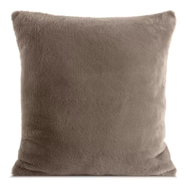 Poszewka na poduszkę 45x45 cm beżowa z miękkiej futrzanej tkaniny NINA Eurofirany
