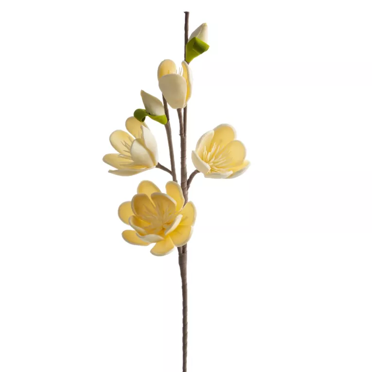 Kwiat sztuczny kremowy z plastycznej pianki foamiran 69 cm Eurofirany