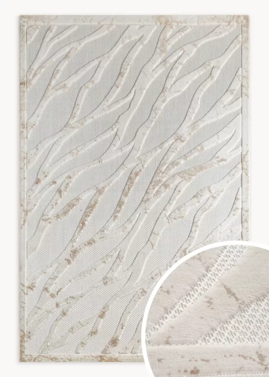 Dywan 60x100 cm kremowo, strukturalny o praktycznym, naturalnym wykończeniu VENUS 1 Eurofirany