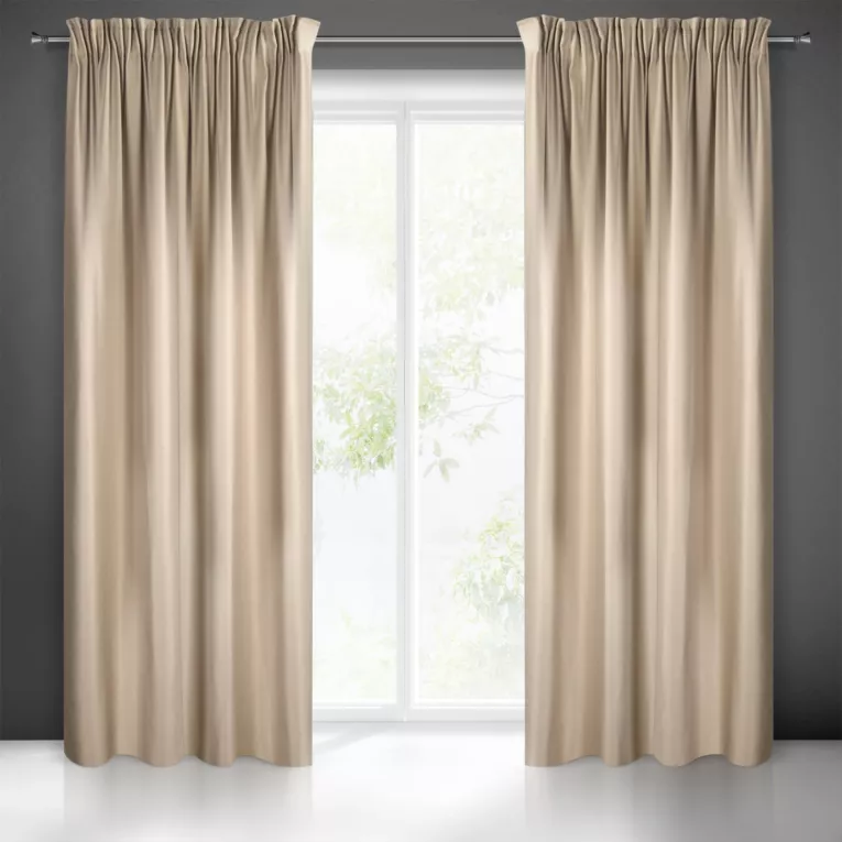 AGGIE CAPPUCCINO ZASŁONA Z LUREKSEM na taśmie marszczącej 140x270 cm