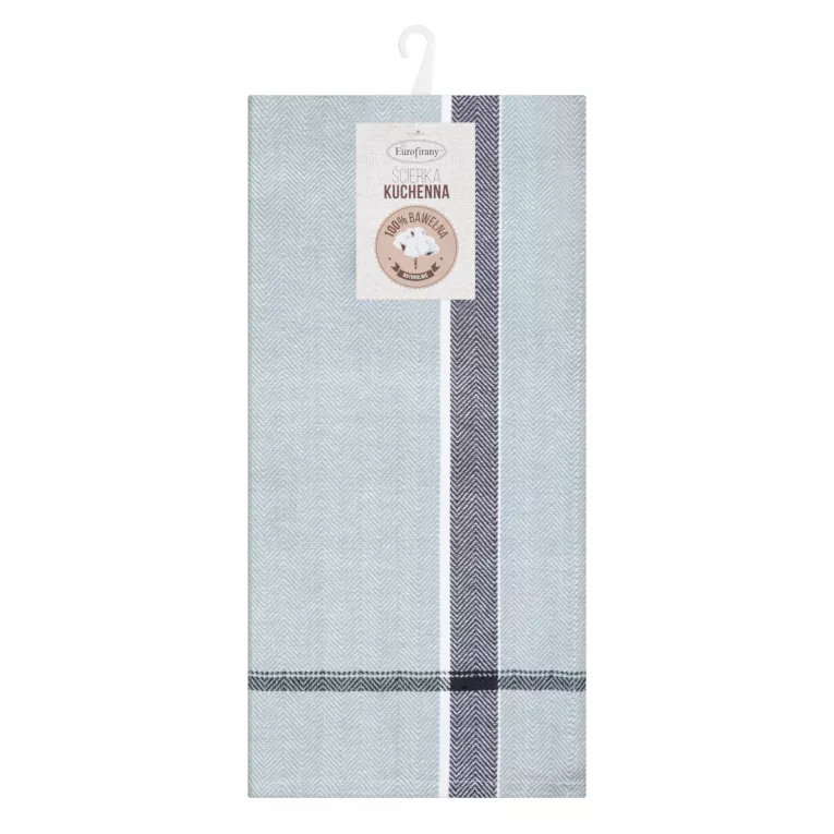 Ściereczka kuchenna 50x70 cm bawełniana kolor błękitny,czarny zdobiona pasami 200 g/m2 OLIVIA Eurofirany