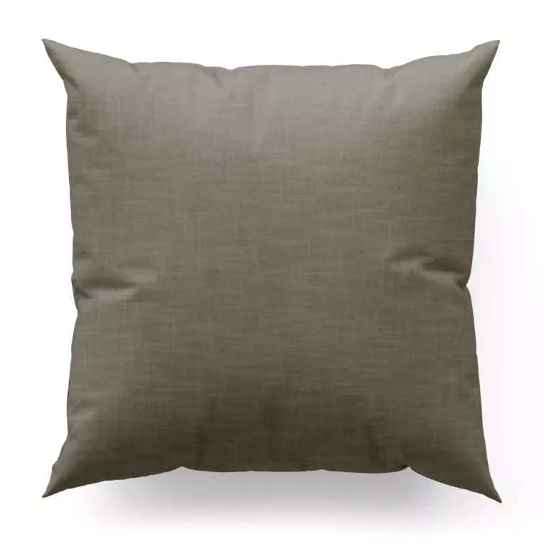 Poszewka szyta IVANA ciemnobeżowa z tkaniny o naturalnym charakterze z lnianym splotem