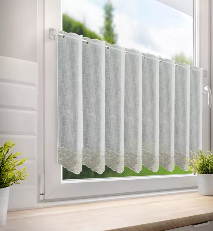 Tkanina firanowa zazdrostka z etaminy z haftem Eurofirany