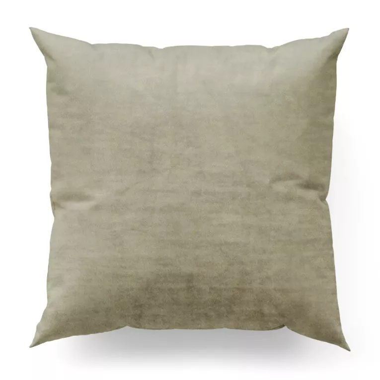 Poszewka szyta ENYA ciemnobeżowa z miękkiej półmatowej tkaniny welwetowej