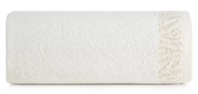 Ręcznik do rąk 30x50 cm bawełniany kolor biały z ozdobną błyszczącą bordiurą 500 g/m2 MARGO Eurofirany