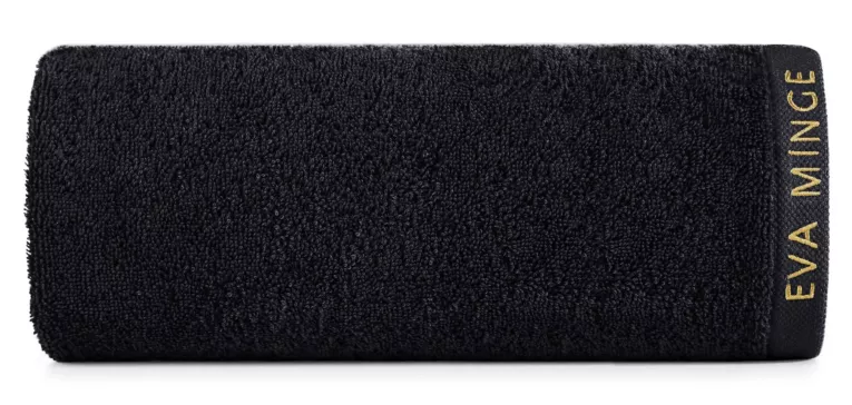 Ręcznik kąpielowy 50x90 cm bawełniany kolor czarny z haftowanym logiem Eva Minge 550 g/m2 VENUS Eurofirany