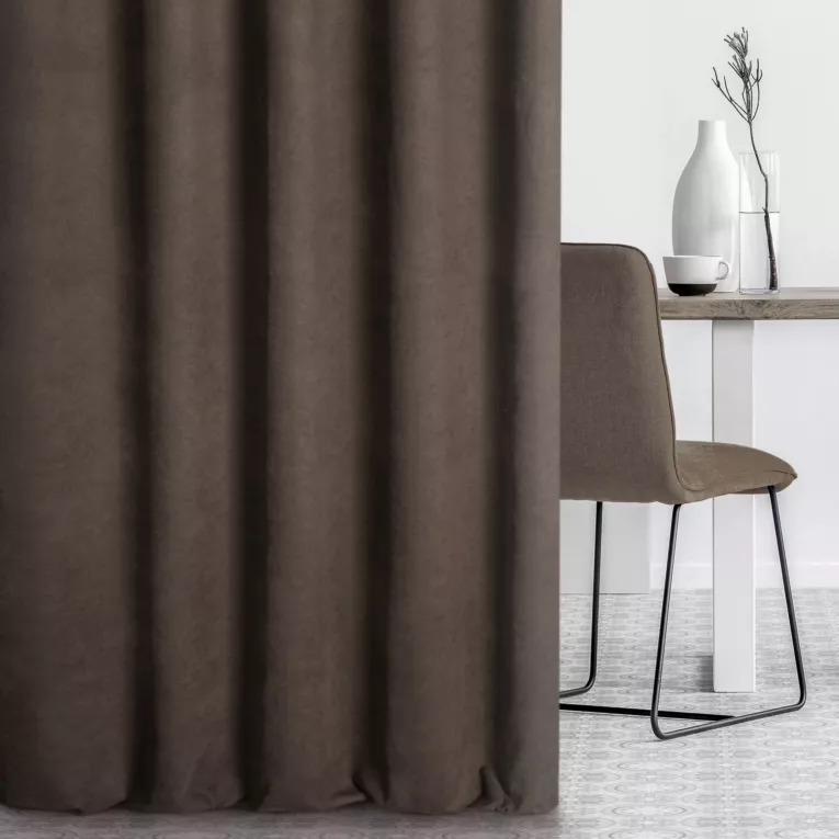 Tkanina zasłonowa miękka gładka o zamszowym chwycie Eurofirany