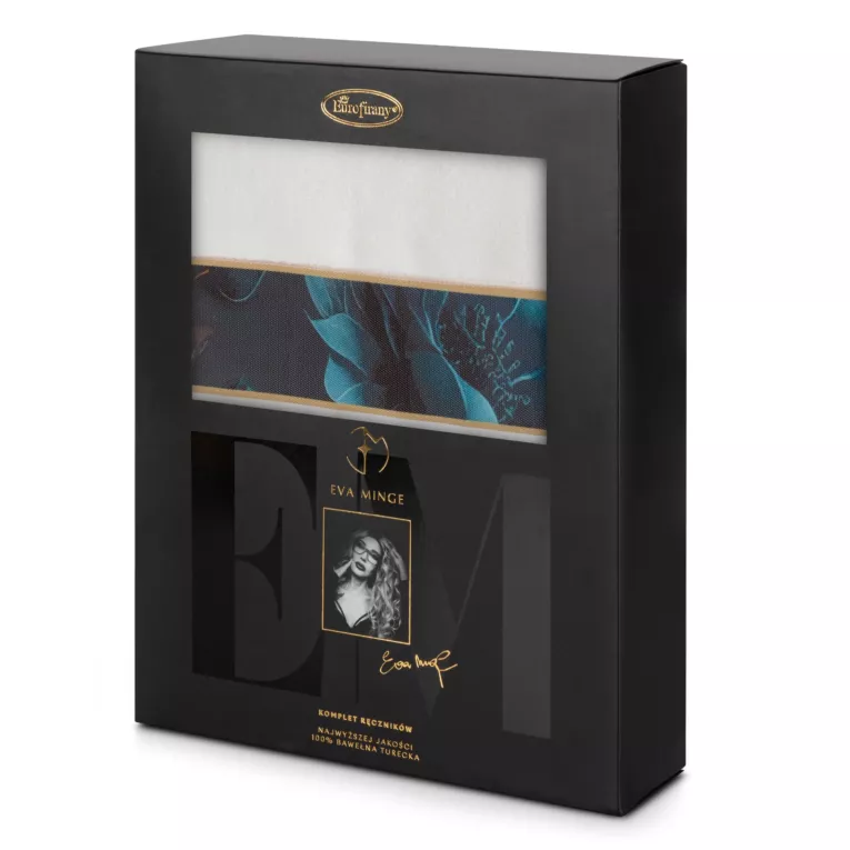 Zestaw ręczników bawełnianych 3 szt kolor biały, turkusowy 500 g/m2 Eva Minge 12 Eurofirany