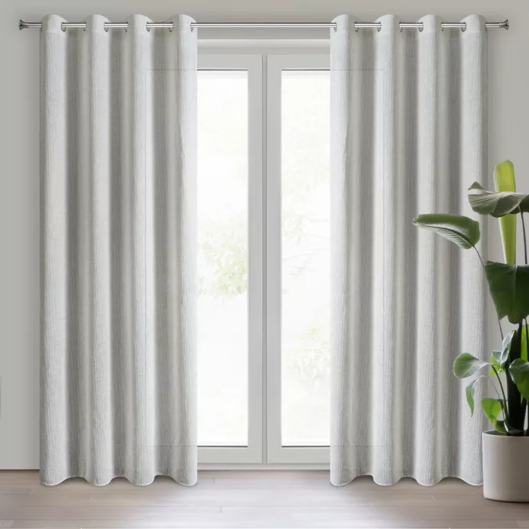 Zasłona naturalno, miedziana z tkaniny siateczkowej 140x270 cm przelotka ABBY Eurofirany