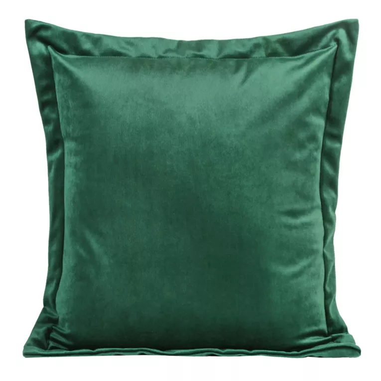 Poszewka na poduszkę 45x45 cm welwetowa z ozdobnymi brzegami ciemnozielona RIA DIVA LINE Eurofirany