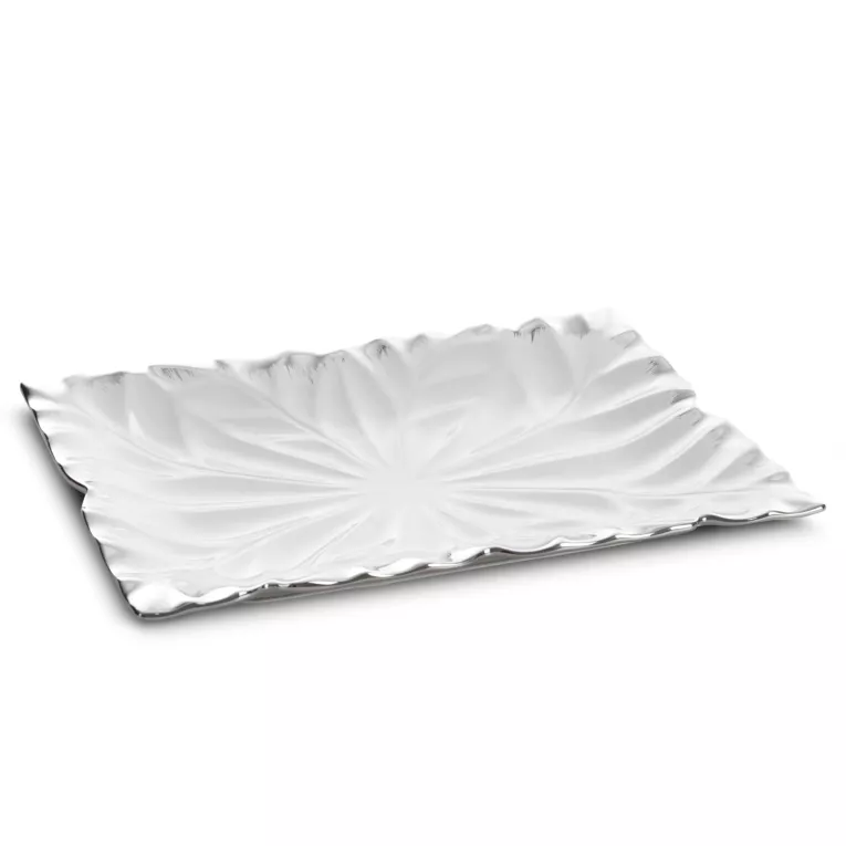 Patera NIRA z wytłaczanym wzorem i akcentami srebra Eurofirany