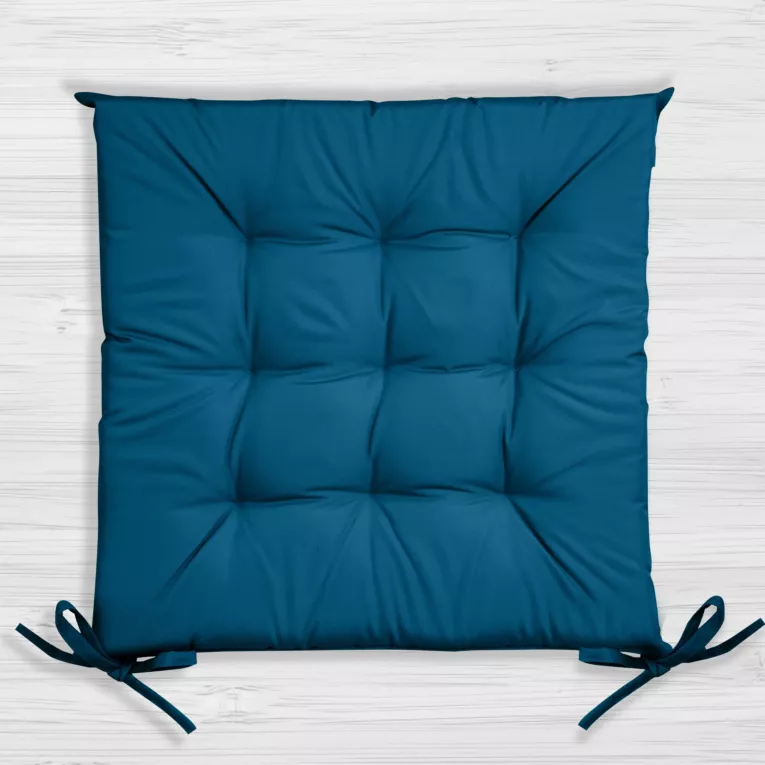 Poduszka na krzesło 40 x 40 x 5 cm wodoodporna granatowa z pikowaniem GARDEN Eurofirany