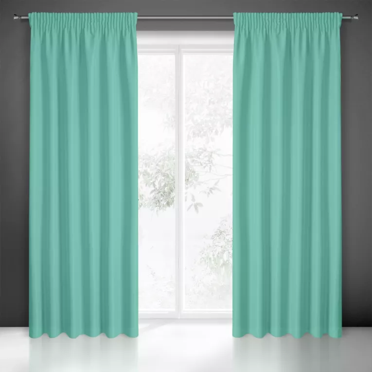 Zasłona miętowa, matowa 140x250 cm taśma TRIS Eurofirany
