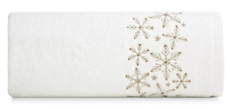 Ręcznik kąpielowy świąteczny 50X90 cm bawełniany kolor biały 450 g/m2 SANTA Eurofirany