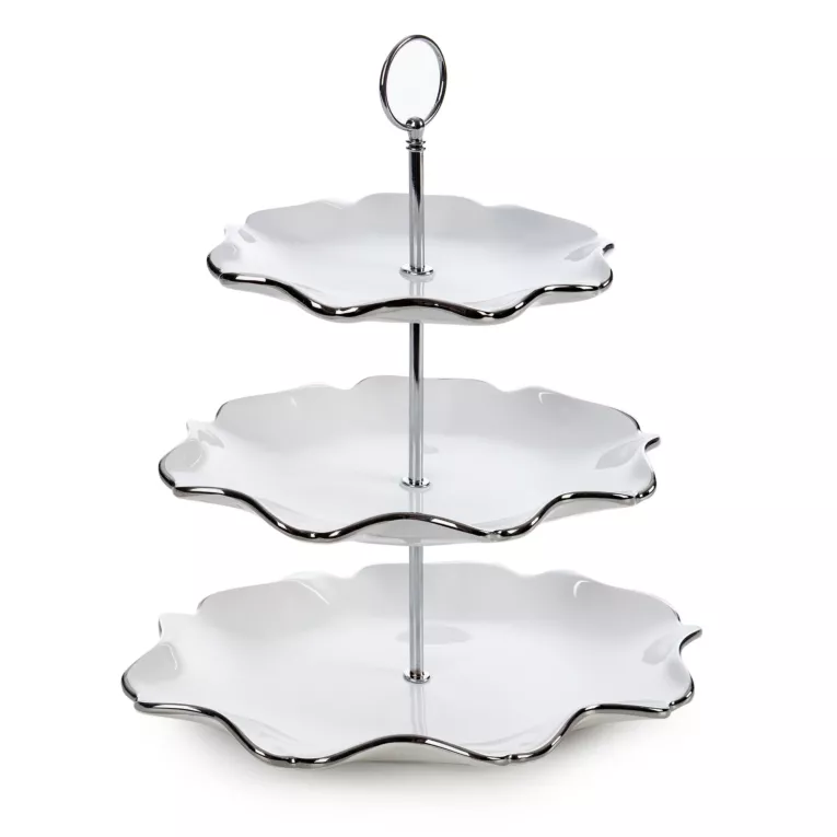 Trzypiętrowa patera dekoracyjna z glinki ceramicznej AUREN Eurofirany