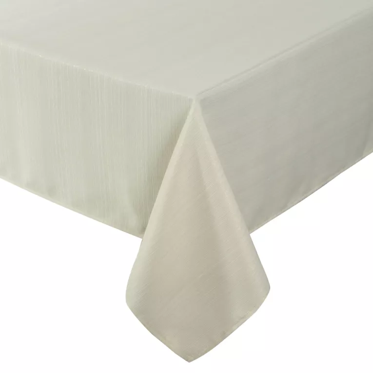 Obrus beżowy 140x180 cm przetykany błyszczącą nicią - GLAMO Eurofirany