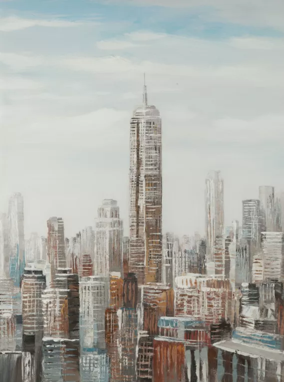 Obraz ręcznie malowany na płótnie miejski pejzaż