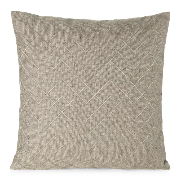 Poszewka na poduszkę 45x45 cm z geometrycznym haftem beżowo, złota MILA Eurofirany