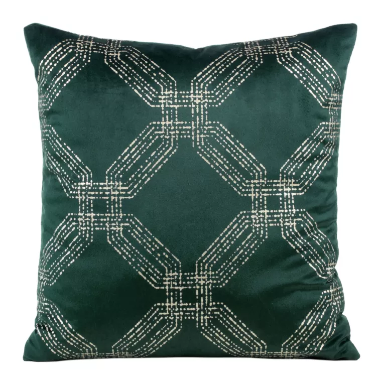 Poszewka na poduszkę 45x45 cm welwetowa z błyszczącym nadrukiem ciemnozielona BLINK 30 Eurofirany