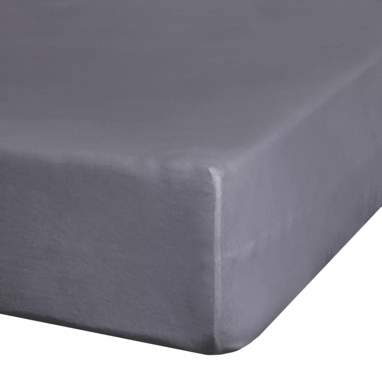 Prześcieradło jersey z gumką 120x200 cm z bawełny kolor ciemnostalowy 140 g/m2 Eurofirany