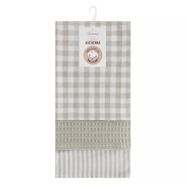 Komplet ściereczek kuchennych  3szt 50x75 cm bawełniany kolor biały,beżowy 200 g/m2  LUCY Eurofirany