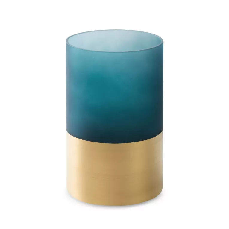 Świecznik dekoracyjny MUSA 7 granatowy szklany o klasycznym kształcie Limited Collection Eurofirany