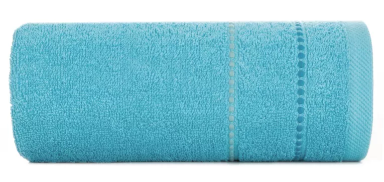 Ręcznik do rąk 30x50 cm bawełniany kolor niebieski z kontrastującymi paseczkami 500 g/m2 SUZI Eurofirany