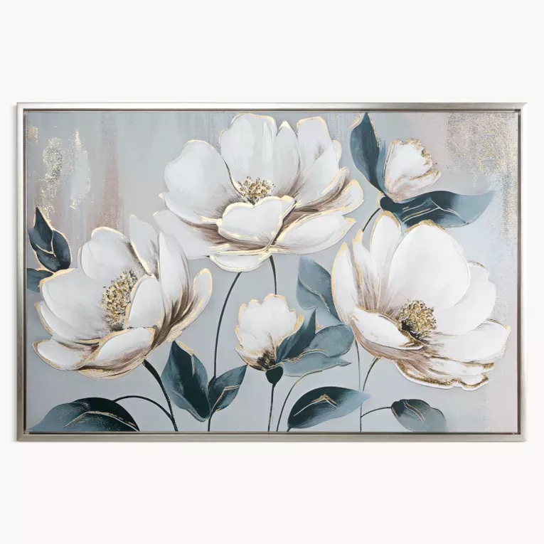 Obraz ręcznie malowany na płótnie  w subtelne kwiaty Eurofirany