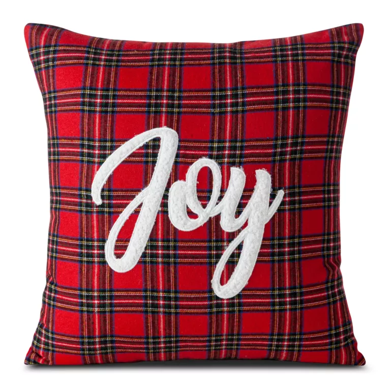 Poszewka na poduszkę 45x45 m welwetowa świąteczna z nadrukiem z motywem gwiazdy betlejemskiej czerwona EJOY Eurofirany