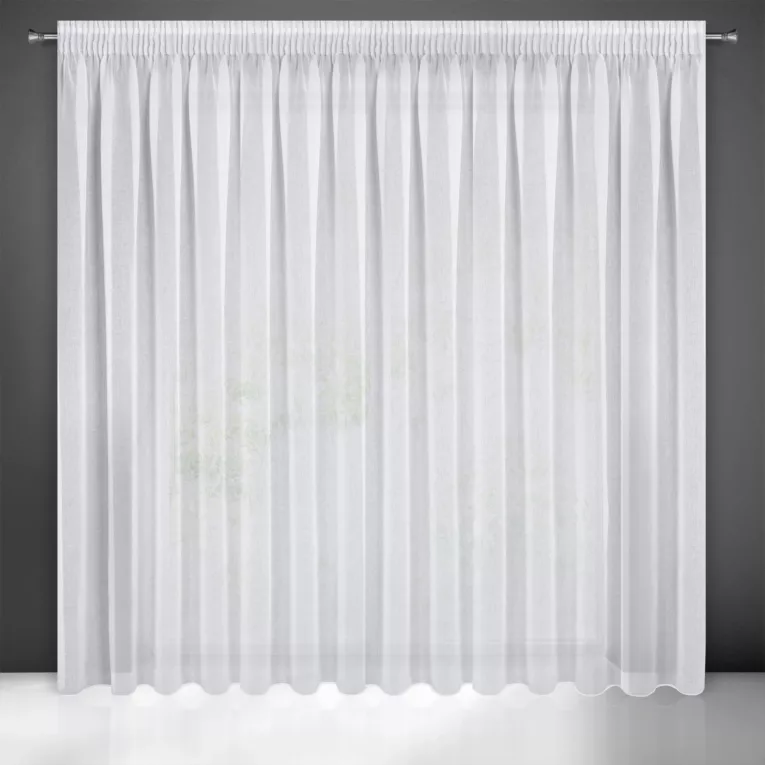 Dekoracja okienna biała z gładkiej etaminy 350x250 cm taśma ARGEA ELLA LINE Eurofirany