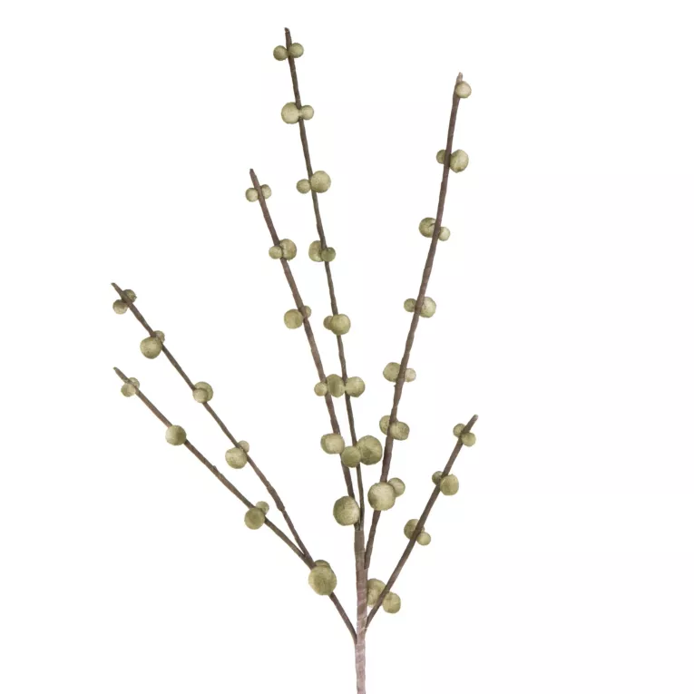 Gałązka ozdobna sztuczna z pąkami zielona Eurofirany